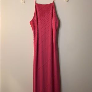 🩷🦩Hot pink 💕beaded long prom dress barbie